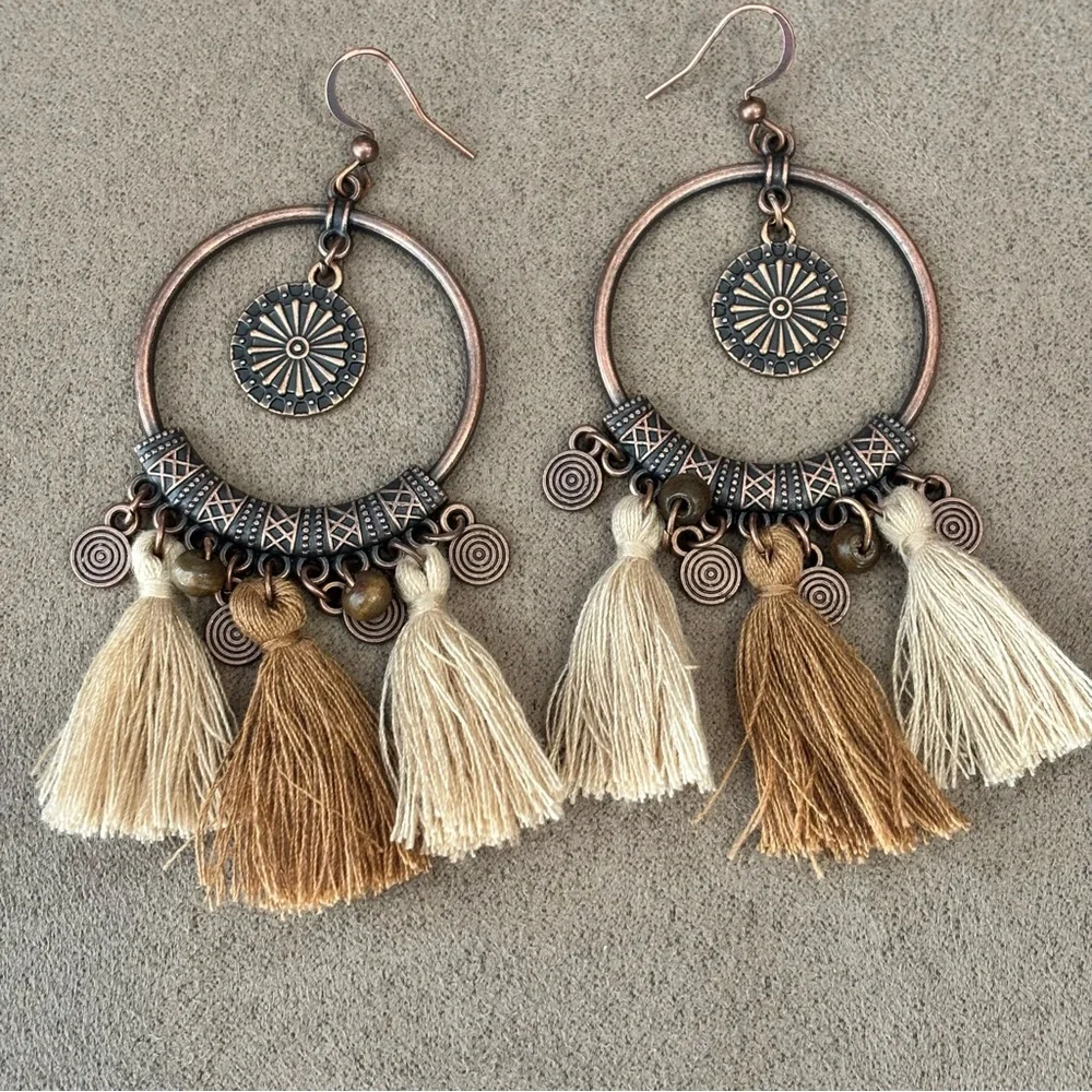 NEW Boho Round Tassel Drop Earrings